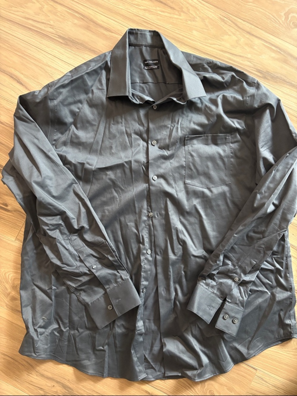 Van Heusen Dark Gray Dress Shirt - Wrinkle Free